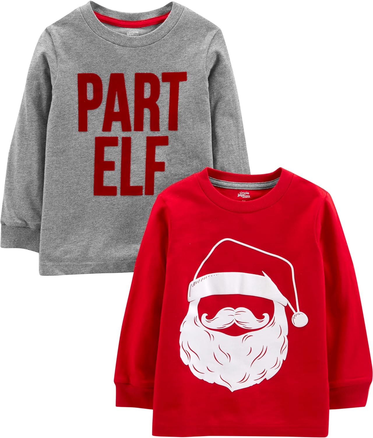 251230195230475_1 Simple Joys by Carter's Boys and Toddlers' Christmas Long-Sleeve Tees, Pack of 2 - Image 1
